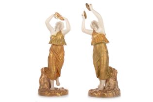 ROYAL WORCESTER, PAIR OF MAENAD FIGURES, EARLY 20TH CENTURY