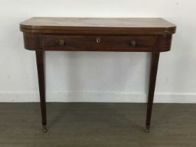 MAHOGANY TURNOVER TEA TABLE, 19TH CENTURY