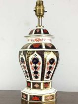 ROYAL CROWN DERBY TABLE LAMP, OLD IMARI PATTERN 1128