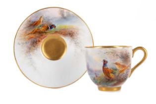 JAMES STINTON FOR ROYAL WORCESTER, CABINET CUP AND SAUCER, CIRCA 1917