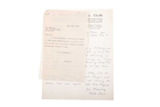 CELTIC F.C., TWO LETTERS OF CORRESPONDENCE, CIRCA 1953