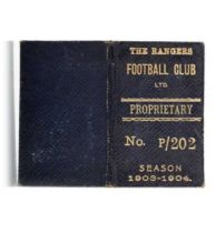 RANGERS F.C., PROPRIETARY SHAREHOLDER'S SEASON TICKET, 1903/04