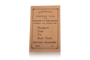 STRANRAER F.C. VS. RANGERS F.C., SCOTTISH CUP FIRST ROUND PROGRAMME, 24TH JANUARY 1948