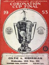 CELTIC F.C. VS. HIBERNIAN F.C., CORONATION CUP FINAL PROGRAMME, 20TH MAY 1954