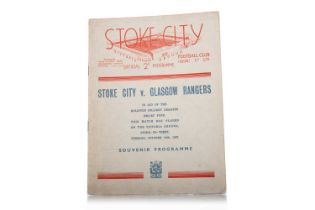 STOKE CITY F.C. VS. RANGERS F.C., PROGRAMME, 19TH OCTOBER 1937