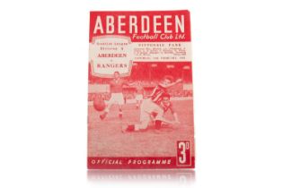 ABERDEEN F.C. VS. RANGERS F.C., PROGRAMME, 12TH FEBRUARY 1949