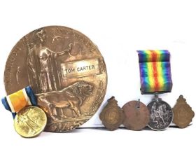 WWI MEDAL GROUP, PRIVATE D. YOUNG,