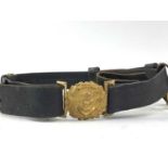 BRITISH NAVAL OFFICER'S BELT AND BUCKLE, CIRCA 1901-52