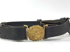 BRITISH NAVAL OFFICER'S BELT AND BUCKLE, CIRCA 1901-52