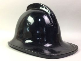 CROMWELL PROTECTION LEATHER FIRE BRIGADE HELMET, POST-WAR, CIRCA 1955