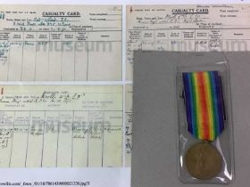 WWI VICTORY MEDAL AND ARCHIVE, SECOND LIEUTENANT LEWES WOODHAM MOTT,