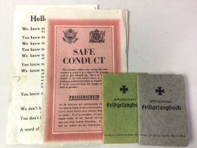 FIVE SAFE CONDUCT CERTIFICATES, AND PROPAGANDA LEAFLETS