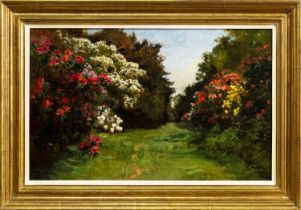 ROBERT PAYTON REID ARSA (SCOTTISH 1859 - 1945), IN THE RHODODENDRON ALLEY AT TYNINGHAME, HADDINGTON