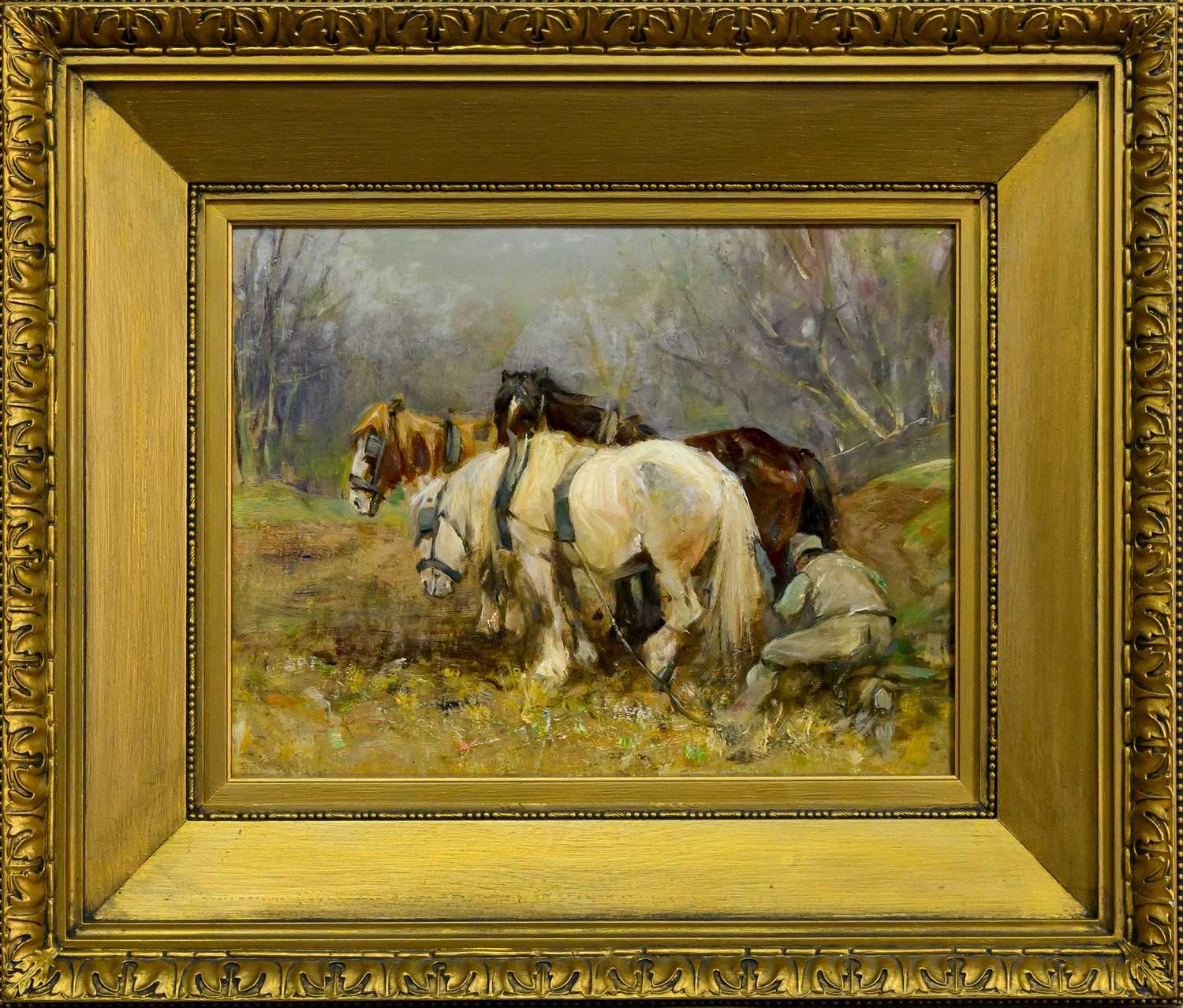 GEORGE SMITH RSA (SCOTTISH 1870 -1934), HORSES IN A LANDSCAPE