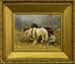 GEORGE SMITH RSA (SCOTTISH 1870 -1934), HORSES IN A LANDSCAPE