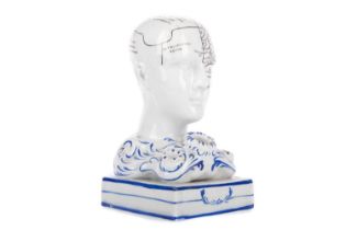 CERAMIC PHRENOLOGY HEAD / SPILL VASE, CIRCA LATE 19TH / EARLY 20TH CENTURY