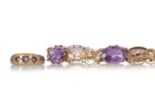 AMETHYST BRACELET ALONG WITH A RING,