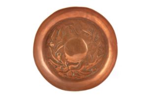 W.H. MAWSON (BRITISH, 1872-1960) FOR THE KESWICK HOME INDUSTRIES, ARTS & CRAFTS COPPER DISH, CIRCA 1