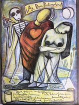 LITHOGRAPHIC POSTER - FEDERICO GARCIA LORCA, AY DON PERLIMPLIN PRODUCTION HELD AT MAXIM GORKI THEATE