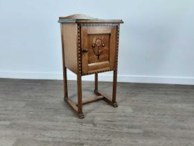 MATHEW POLLOCK FOR WYLIE AND LOCHHEAD, ARTS & CRAFTS OAK BESIDE CABINET, CIRCA 1900