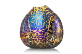 PETER LAYTON, IRIDESCENT STUDIO GLASS VASE,