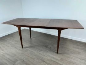 TOM ROBERTSON FOR MCINTOSH OF KIRKCALDY, TEAK EXTENDING DINING TABLE AND SIX CHAIRS, CIRCA 1960-69