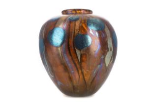 NORMAN STUART CLARK, IRIDESCENT GLASS VASE,