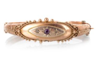 AMETHYST AND DIAMOND BANGLE,