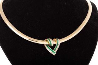 EMERALD AND DIAMOND NECKLACE,