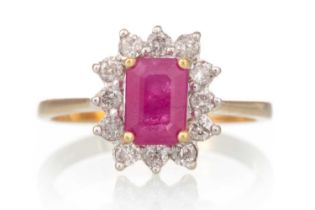 CERTIFICATED RUBY AND DIAMOND RING,