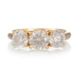 CERTIFICATED DIAMOND THREE STONE RING,