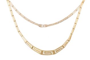 GOLD GREEK KEY NECKLET AND BRACELT,