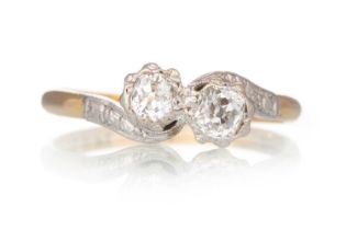 DIAMOND TWO STONE RING,