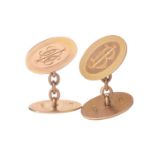 PAIR OF NINE CARAT GOLD CUFFLINKS,