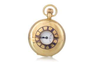 VERTEX REVUE EIGHTEEN CARAT GOLD HALF HUNTER POCKET WATCH,