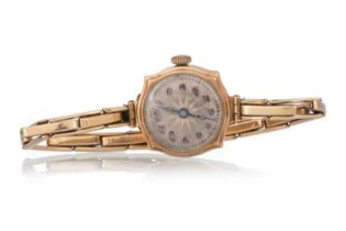 NINE CARAT GOLD CASED WRIST WATCH,