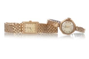 RECORD DE LUXE NINE CARAT GOLD WRIST WATCH ALONG WITH THREE OTHER GOLD WATCHES,