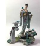 TWO FRANKLIN MINT FIGURES OF GEISHA, ALONG WITH TWO FURTHER FIGURES