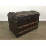 DOMED TOP WOODEN TRAVEL TRUNK