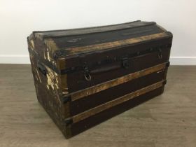 VINTAGE TRAVELLING DOMED TRUNK, 20TH CENTURY