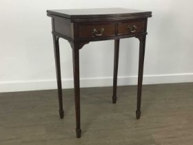 SMALL MAHOGANY FOLD OVER CARD TABLE,