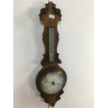 VICTORIAN ANEROID BAROMETER/THERMOMETER,