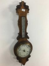 VICTORIAN ANEROID BAROMETER/THERMOMETER,