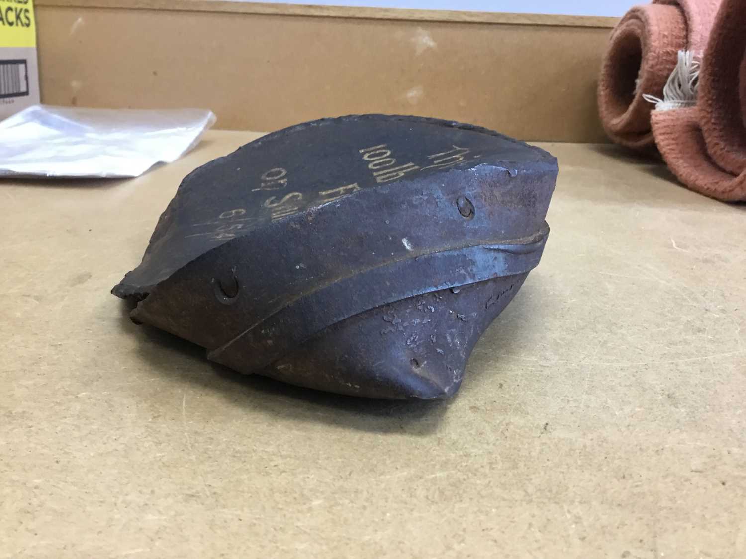 WORLD WAR TWO BOMB FRAGMENT, FROM WILLIAM DENNY YARD, LEVEN YARD,DUMBARTON - Image 4 of 7