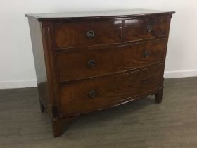 GEORGIAN MAHOGANY BOW FRONT CHEST,