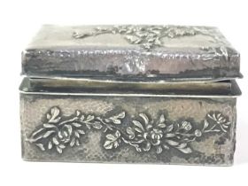 CHINESE WHITE METAL BOX, AND OTHER ITEMS