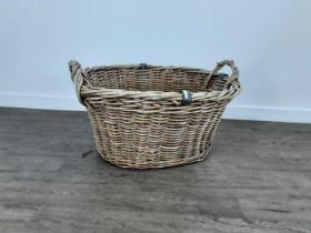 LARGE WICKER LAUNDRY / LOG BASKET