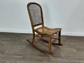 SMALL ROCKING CHAIR, AND STOOL