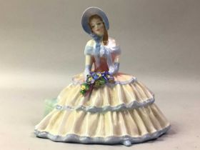 ROYAL DOULTON FIGURE OF DAY DREAMS, ALONG WITH EIGHT OTHER ROYAL DOULTON FIGURES