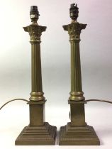 PAIR OF BRASS CORINTHIAN COLUMN TABLE LAMPS, BY LAURA ASHLEY